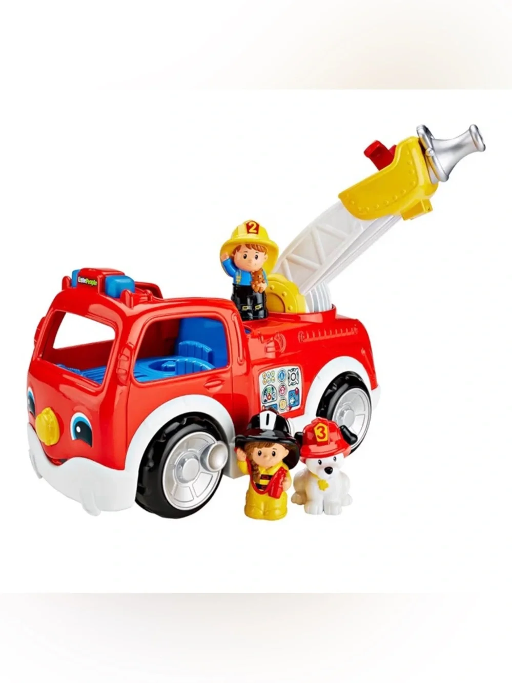 Vintage Red Kids Fire‎ Truck Playset with Figures little people
